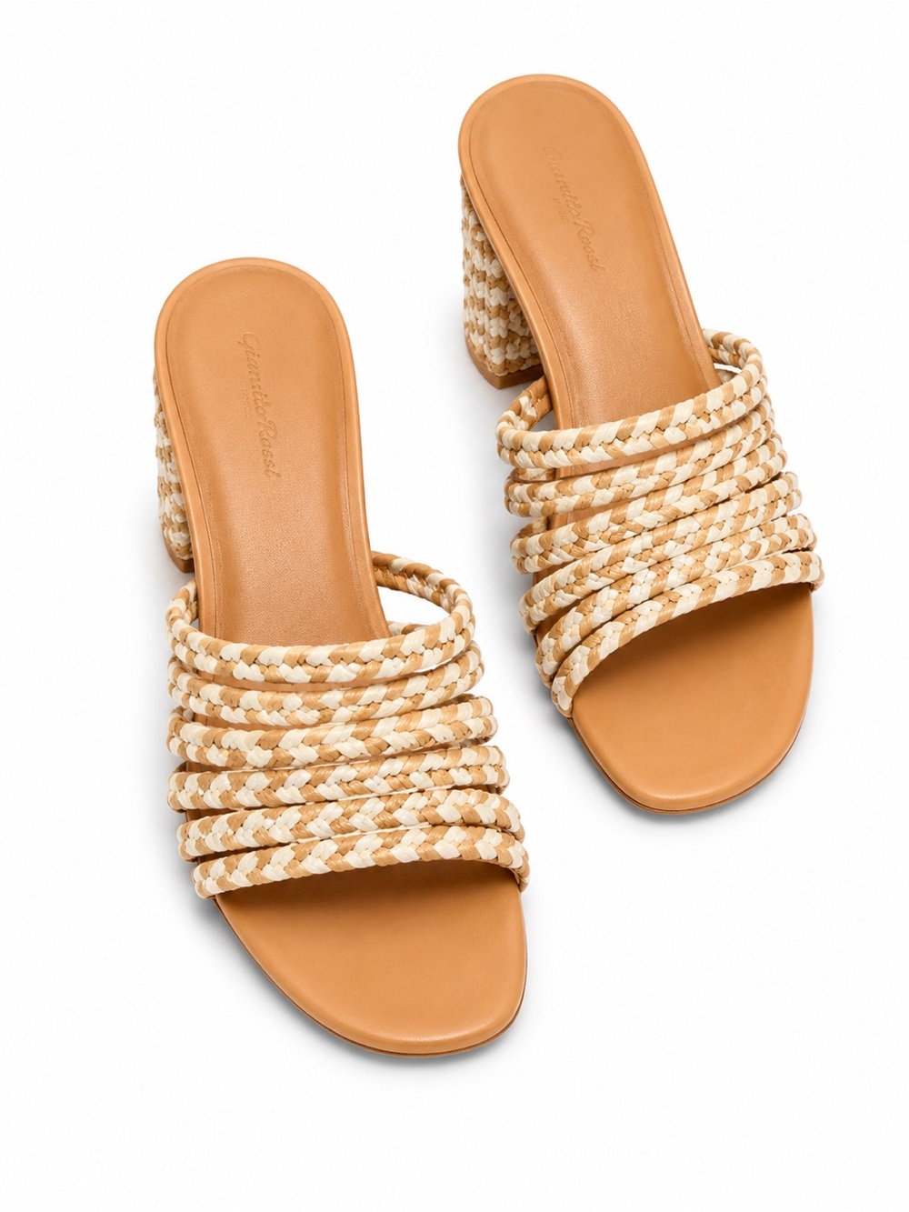 Universal Thread Braided Slide Mules in Tan and Cream - Picture 2 of 3